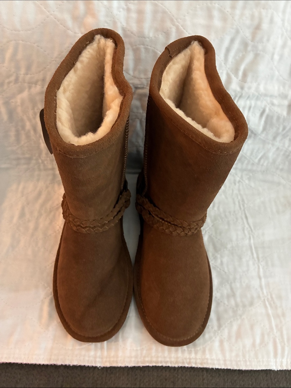 BearPaw Women's Chestnut Braided Mid-Calf Winter Boots